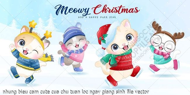 nhung bieu cam cute cua chu tuan loc ngay giang sinh file vector